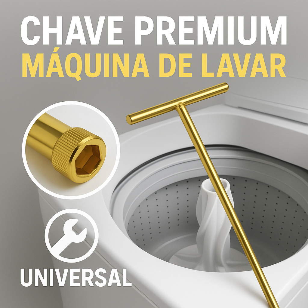 Chave T Longa 10mm + Pastilha para Abrir Agitador de Máquina de Lavar – Uso Universal - foto 1